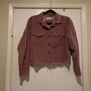 American Eagle Outfitters Women's Corduroy Jacket in Pink